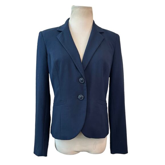 212 Collection navy blue 2 button blazer size 4 - Picture 1 of 10